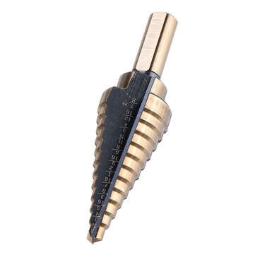 Drillpro 5pcs HSS Step Drill Bit Set Hole Cutter Drilling Tool Multiple Hole 50 Sizes with Aluminum