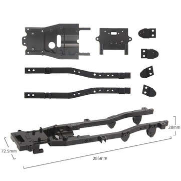 RBR/C Drift RC Car Metal Chassis For WPL D12 Vehicle Models Parts R671 (COLOR: BLACK)