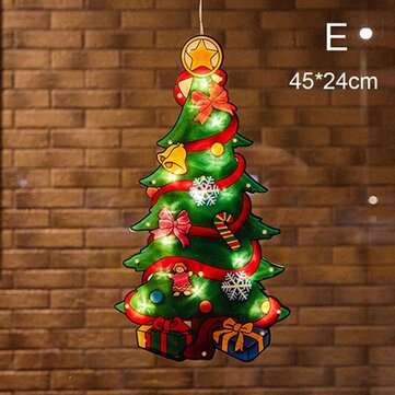 Santa Claus LED Suction Cup Window Hanging Light Christmas Atmosphere Scene Festival De... (TYPE: E)