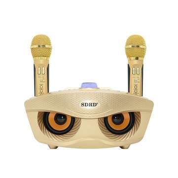 SDRD SD306 20W Dual bluetooth 4.2 Karaoke Player Wireless Speaker with 2 Wirele... (COLOR: ROSEGOLD)