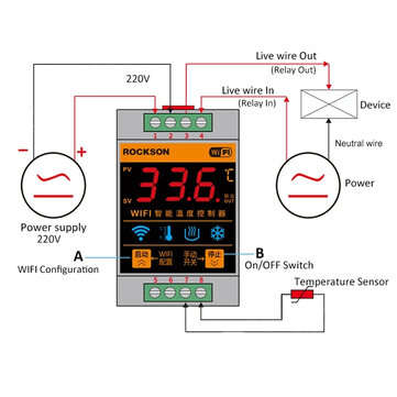 ROCKSON Tuya Smart Life WIFI Temperature Sensor Heating Boiler Cool Controller Remote Switch Thermom
