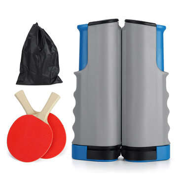 1.7M Retractable Ping Pong Net Set For Any Table 2 Table Tennis Paddles Home Indoo... (COLOR.: GREY)