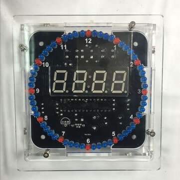LED Rotating Electronic Temperature Display Digital Clock Learning Kit Box DIY