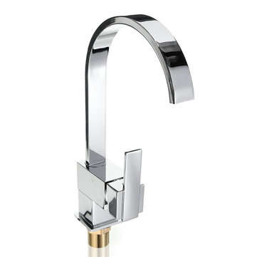 Modern Chrome Brass Kitchen Faucet Swivels Spout Single Handle Basin Mixer