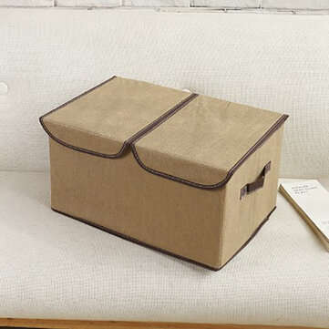 Large Double Cover Clothes Separate Storage Box Toy Storage Case Underwear Contai... (COLOR.: KHAKI)