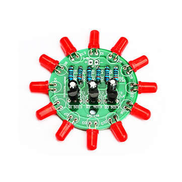 3pcs DIY Electronic Kit Set LED Round Water Light Production Kit for Skill Training Soldering Practi