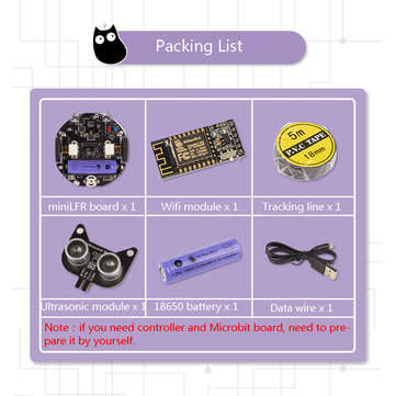 Kittenbot miniLFR DIY Smart RC Robot Car Scratch Program Tracking Obstacle Avoidance Robot Car Compa