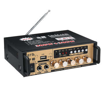 BT-198A 300W+300W Power Car Amplifier HIFI Digital Audio bluetooth AMP FM Radio For Car/Home/Theate