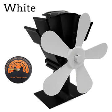 8 Blades Heaters Stove Fan Heat Powered Wood Stove Fan Silent Eco-Friendly Firepl... (COLOR.: WHITE)
