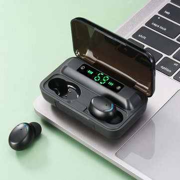 Mini TWS Wireless bluetooth 5.0 Earphone LED Display Power Bank Smart Touch Headphone with Mic for i