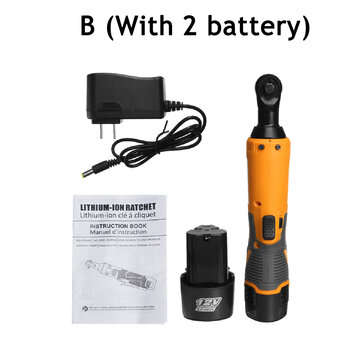 12V 65Nm 3/8`` LED Lighting Cordless Electric Wrench 90 Right Angle Wrench (TYPE: B)