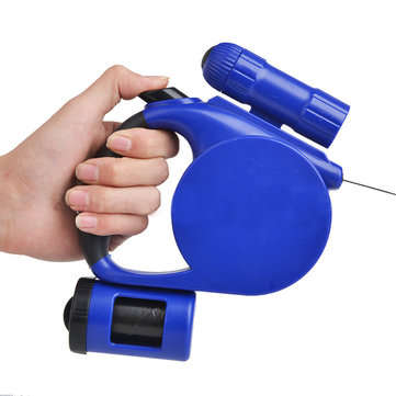 4.5M 20kg Retractable Dog Leash Automatic Walking Leash Lead with LED Garbage Dispenser Night Light