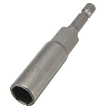 80mm Long 10mm Hex Socket Nut Driver Setter 1/4 Inch Hex Shank
