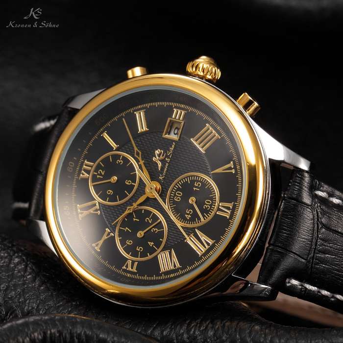 KRONEN & SOHNE Nautilus AUTOMATIC J. Verne Chronograph Watch w/ BOX AND PAPERS