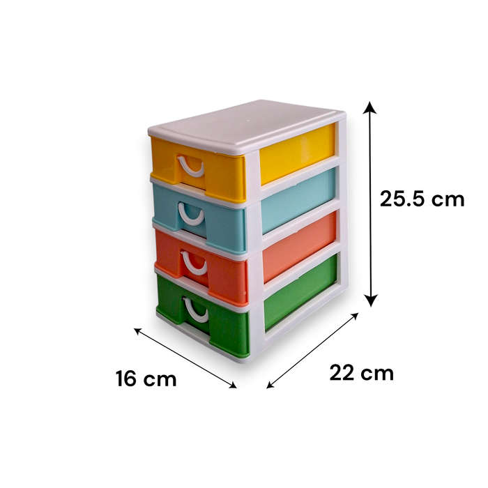 Multi-colour 4-Layer Drawer Unit
