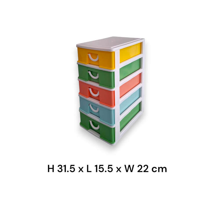 Multi-colour 5-Layer Drawer Unit