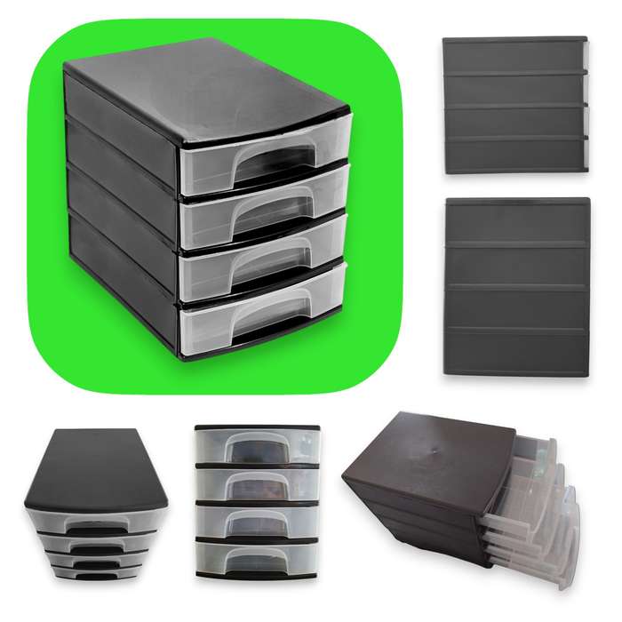 ADDIS Adjustable A4 Desktop 4 Drawer System