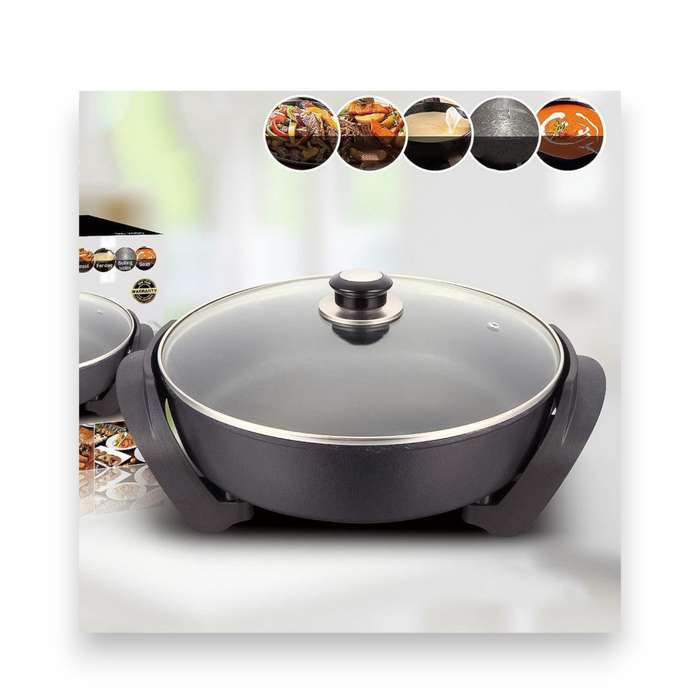 Round Electric Frying Pan - Premium Aluminium Alloy Pot