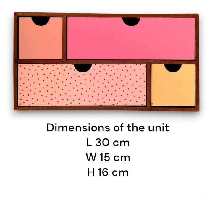 Kraft Wooden Mini Organizer Drawers Whimsical