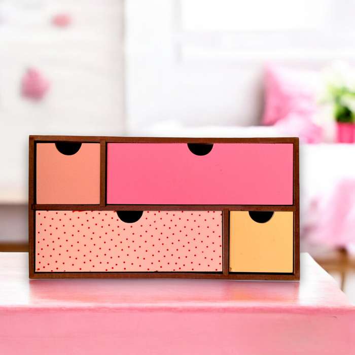 Kraft Wooden Mini Organizer Drawers Whimsical
