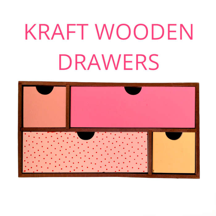 Kraft Wooden Mini Organizer Drawers Whimsical