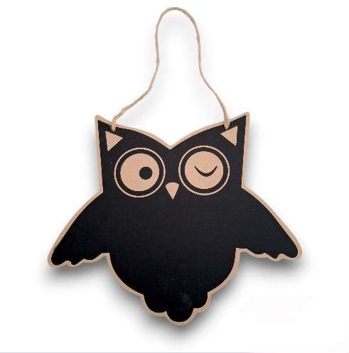 Owl-Designed Chalkboard Wall Hanging