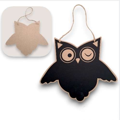 Owl-Designed Chalkboard Wall Hanging