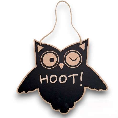 Owl-Designed Chalkboard Wall Hanging