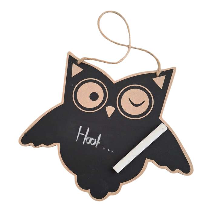 Owl-Designed Chalkboard Wall Hanging