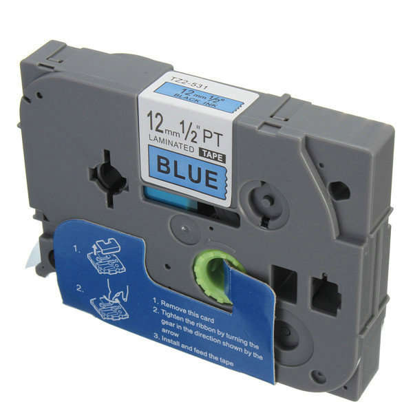 Compatible  TZ531 Label Tape Laminated (12mm) Black/Blue