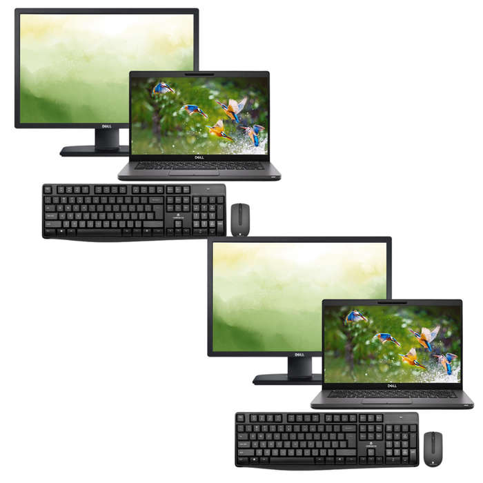 2x Dell Latitude 5400 i7 8th Gen Laptops | Dell P2212HB 22" Monitors | Volkano Krypton Wireless K...