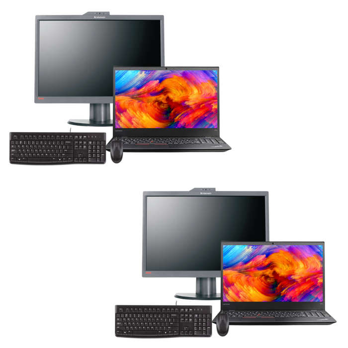 2x Lenovo ThinkPad T570 i5 7th Gen Laptops | Lenovo L2251X 22" Monitors | Wired K&M Combo's