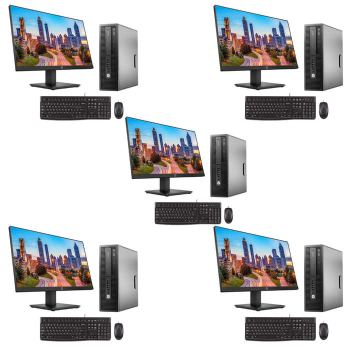 5x HP EliteDesk 705 G2 A10-8750B SFF's | HP P224 22" Monitors | Wired K&M Combos