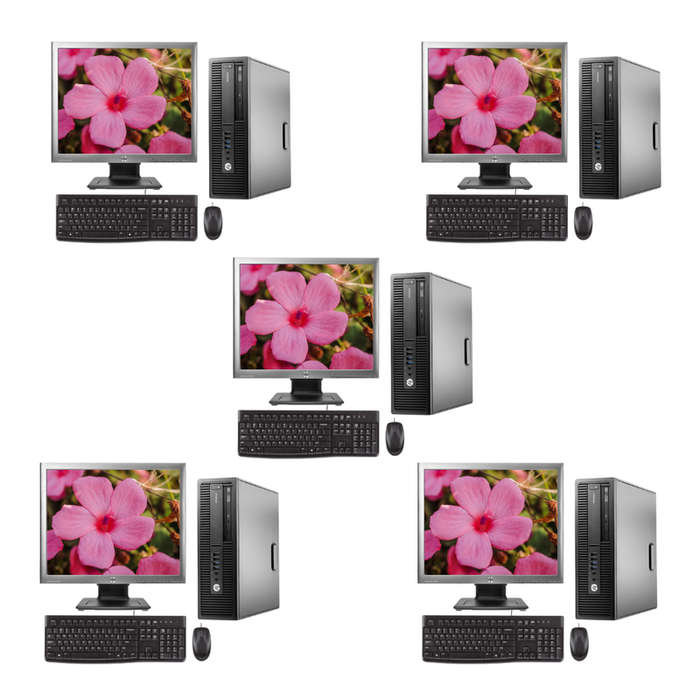 5x HP EliteDesk 705 G2 A4-8350B SFF's | HP E190i 19" Monitors | Wired K&M Combos