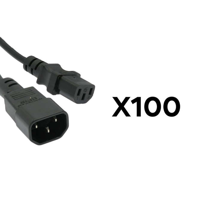 Batch of 100x Male to Female Extension Power Cables