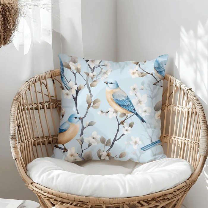 Blue Bird Throw Pillow