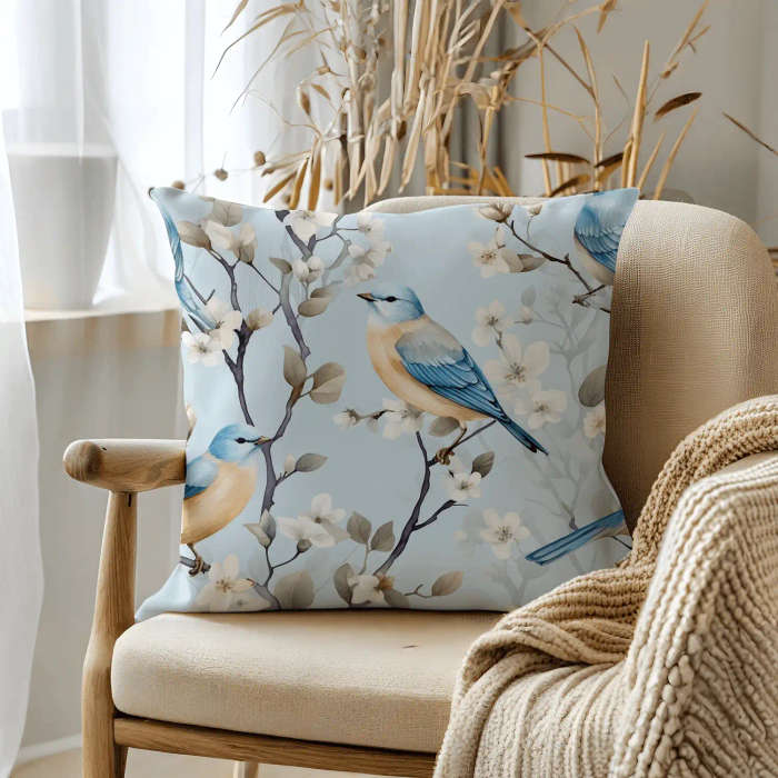 Blue Bird Throw Pillow