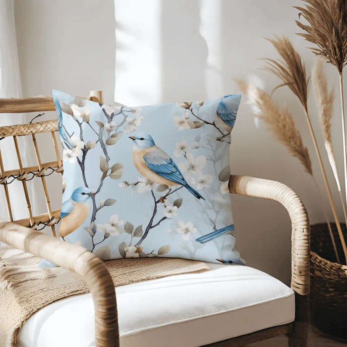 Blue Bird Throw Pillow