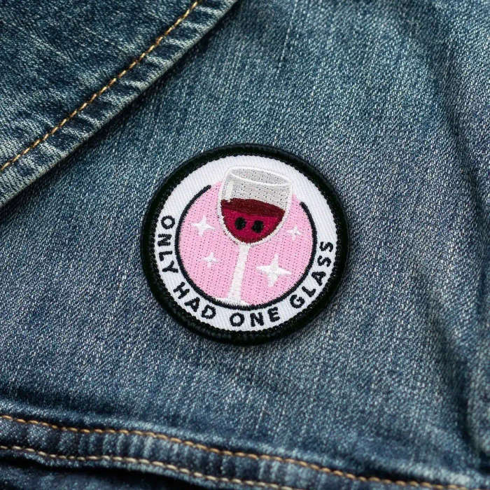 Adulting Merit Badge Embroidered Iron-On Patch (Only Had One Glass)