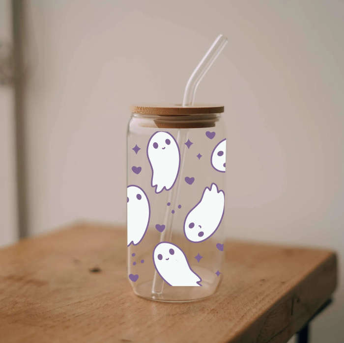 Friendly Ghosts Glass Can