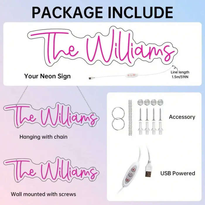 Neon Sign Custom Surname