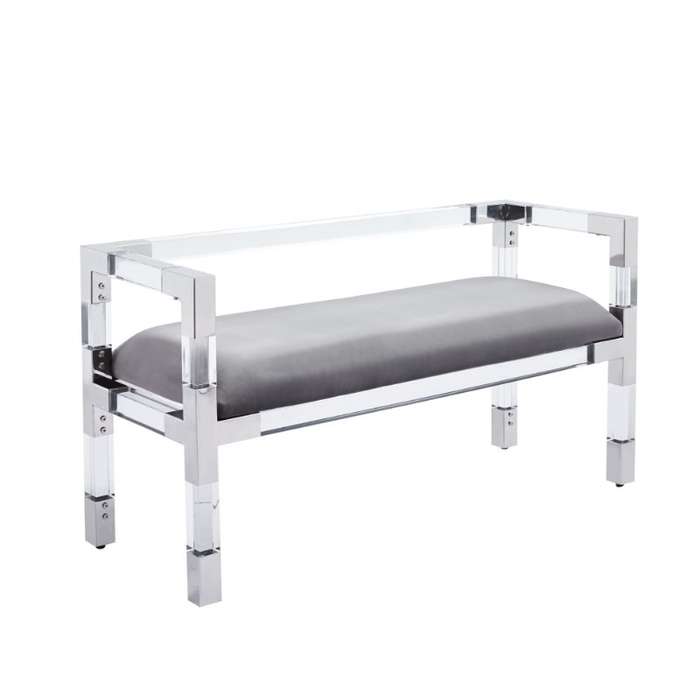 KC FURN-Anastasia Silver Bench