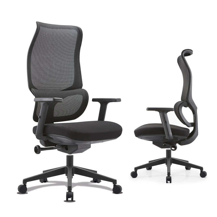 KC Furn -Ergonomic Black Office Chair with Lumbar Support