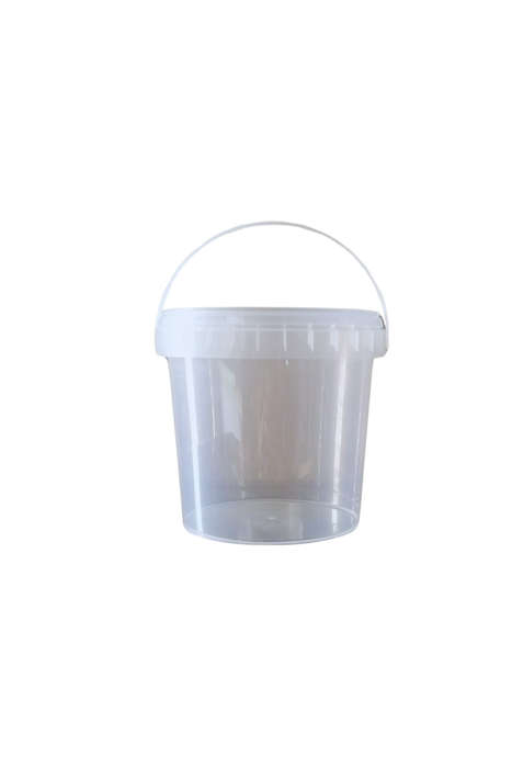 1L Clear Bucket with a Lid + Handle