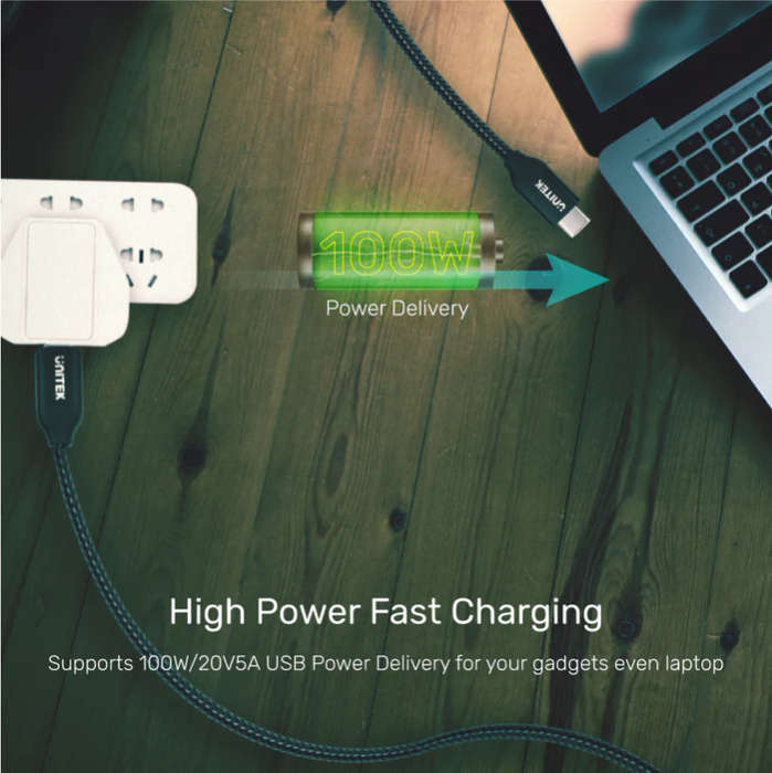 USB-C 100W PD Fast Charging Cable with Data