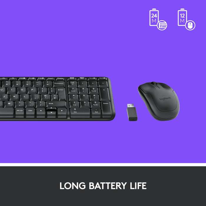 Logitech MK220 Compact Wireless Keyboard Mouse Desktop Set
