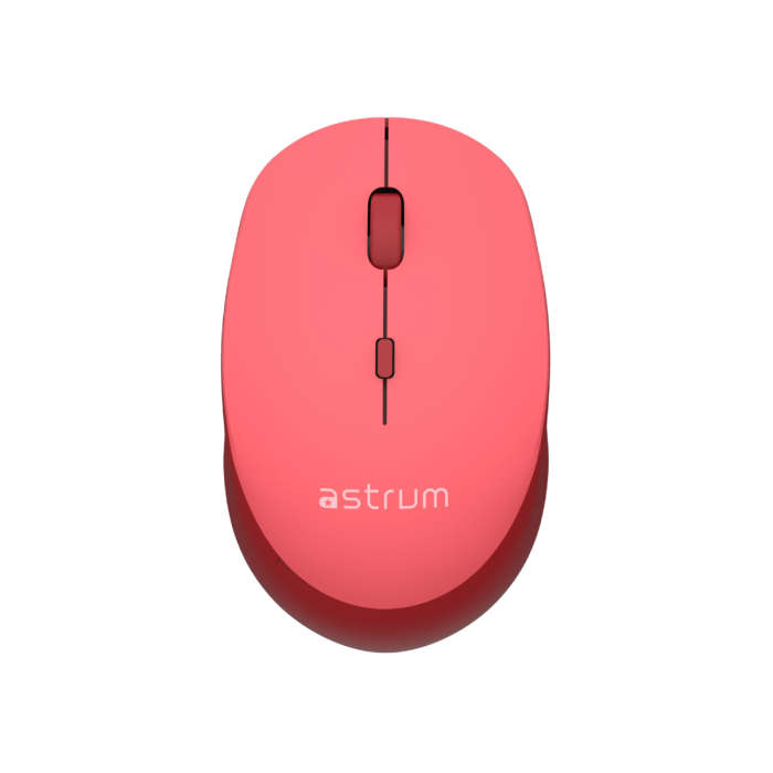 Astrum MW210 Wireless Optical Mouse -2.4GHz,1600DPI,4 Buttons,Silent Click - Red