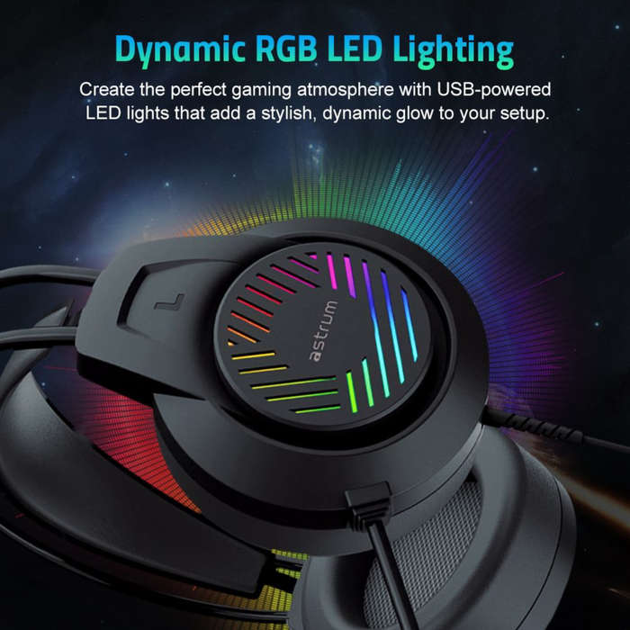 Wired Gaming Headset, 2 x 3.5mm with Boom Mic and USB LED