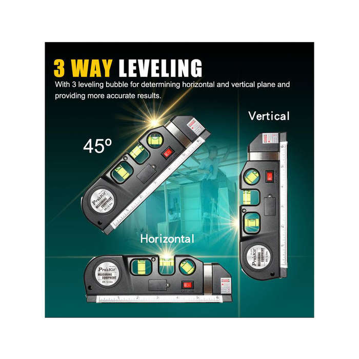 PROSKIT PD-161-C | 4-IN-1 MULTI-PURPOSE LASER LEVEL MEASURING TOOL