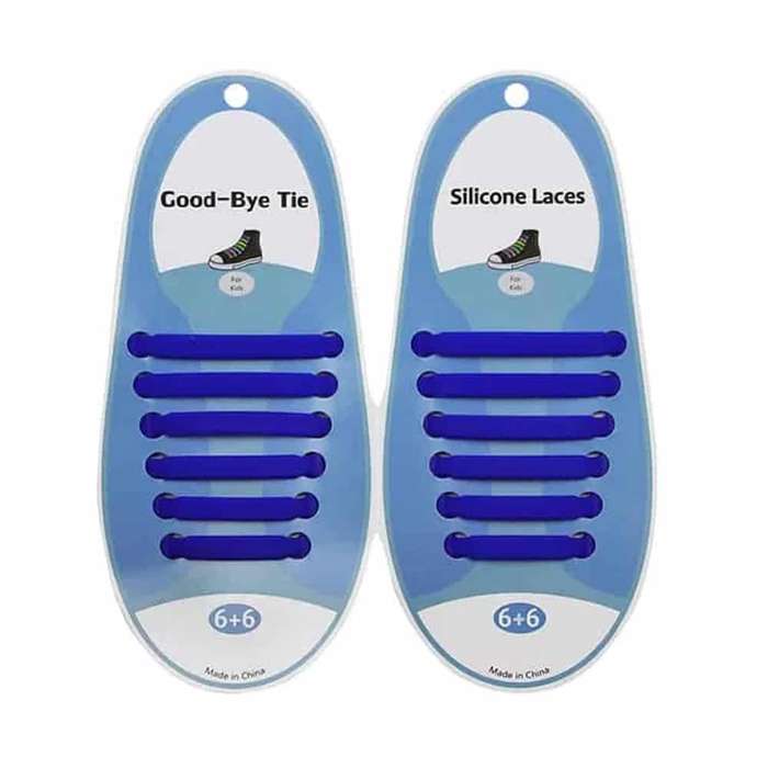 Killer Deals elastic lazy no-tie silicone speed laces - Dark blue (Kids)